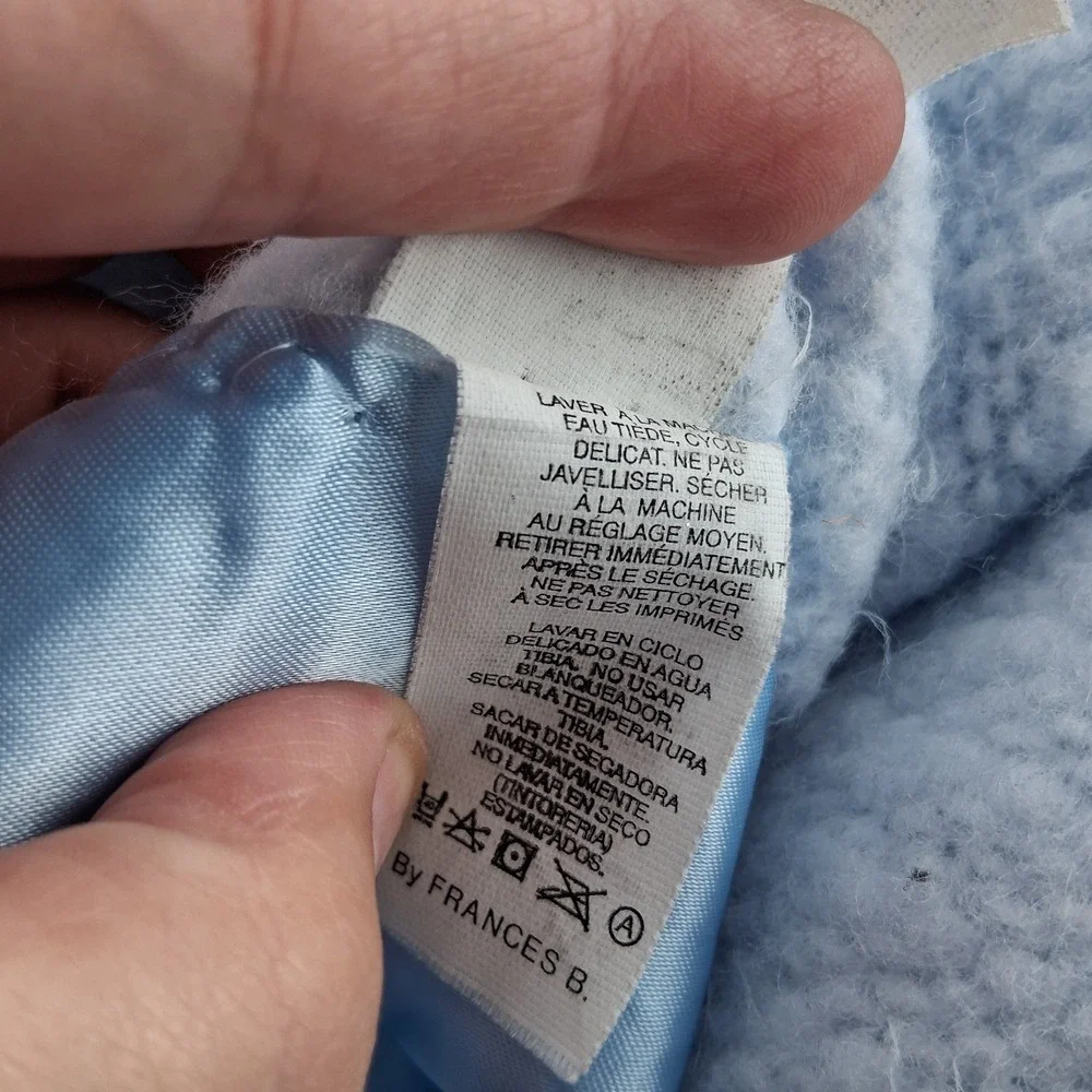 Vintage Cannon Woven Soft Blanket Sky Baby Blue Satin Trim Twin Full Lovely USA